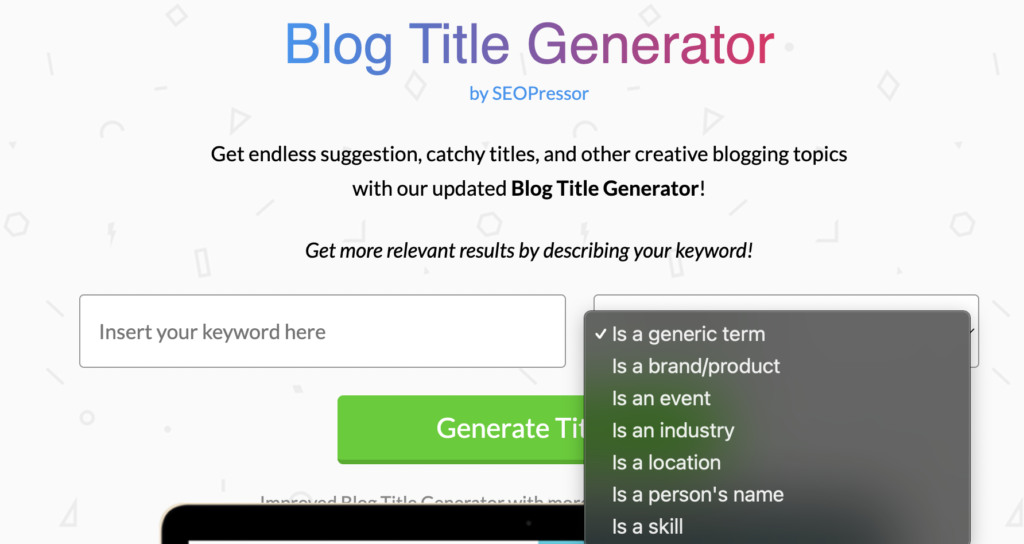 seo pressor blog title generator